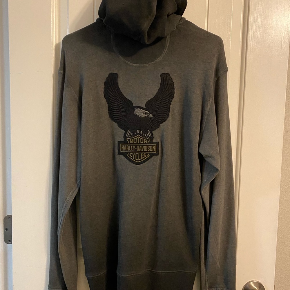 Harley long sleeve sweatshirt. Dark gray. New with tags. Slim fit.